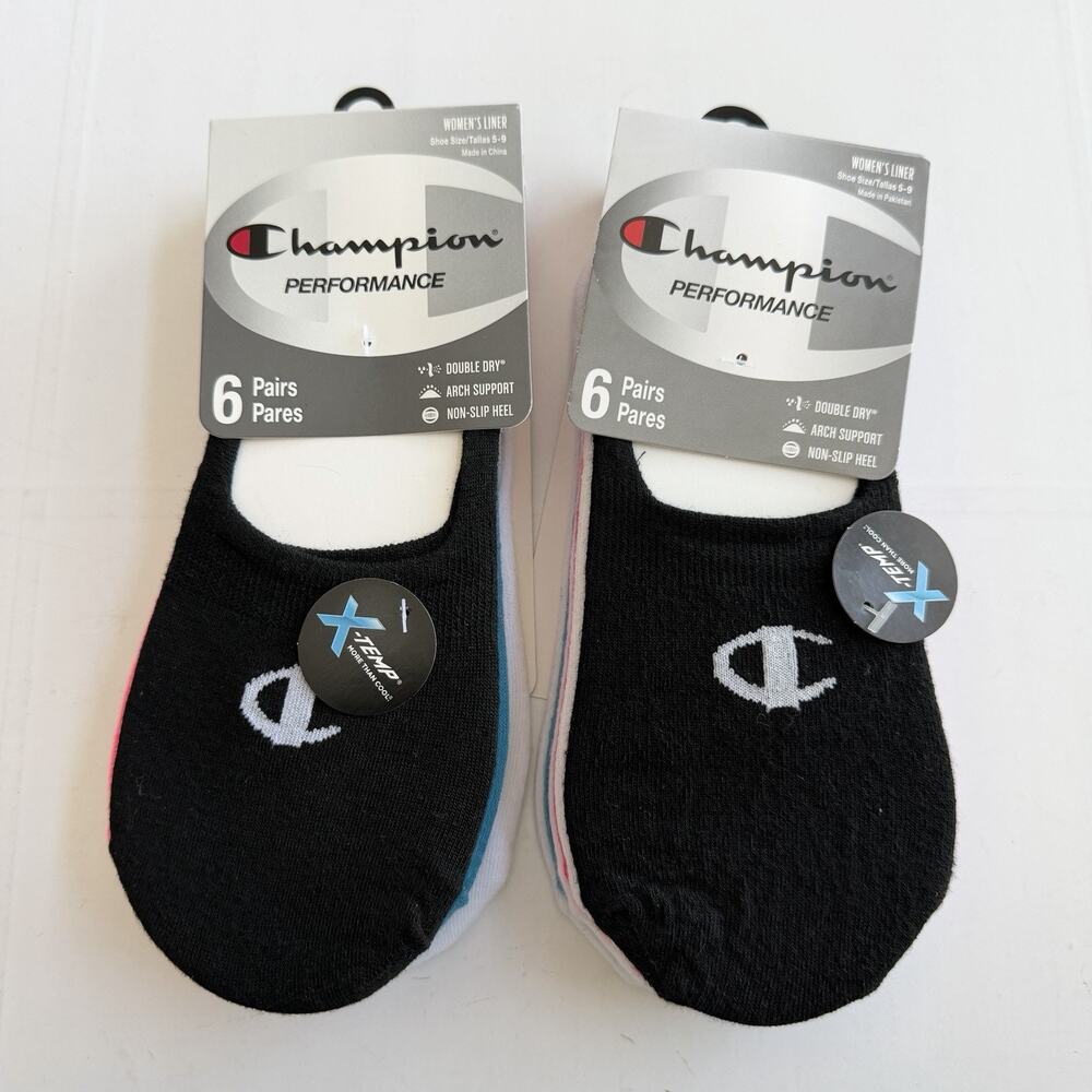 New CHAMPION (12 Pairs) Performance Liner Socks Women's Size 5-9